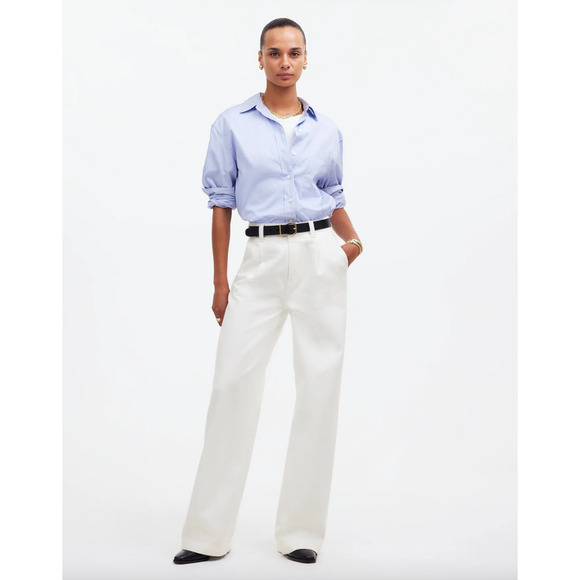 Madewell The Harlow Wide Leg Jean Airy Denim Baggy White High Waist US 33 NWT - Picture 1 of 14
